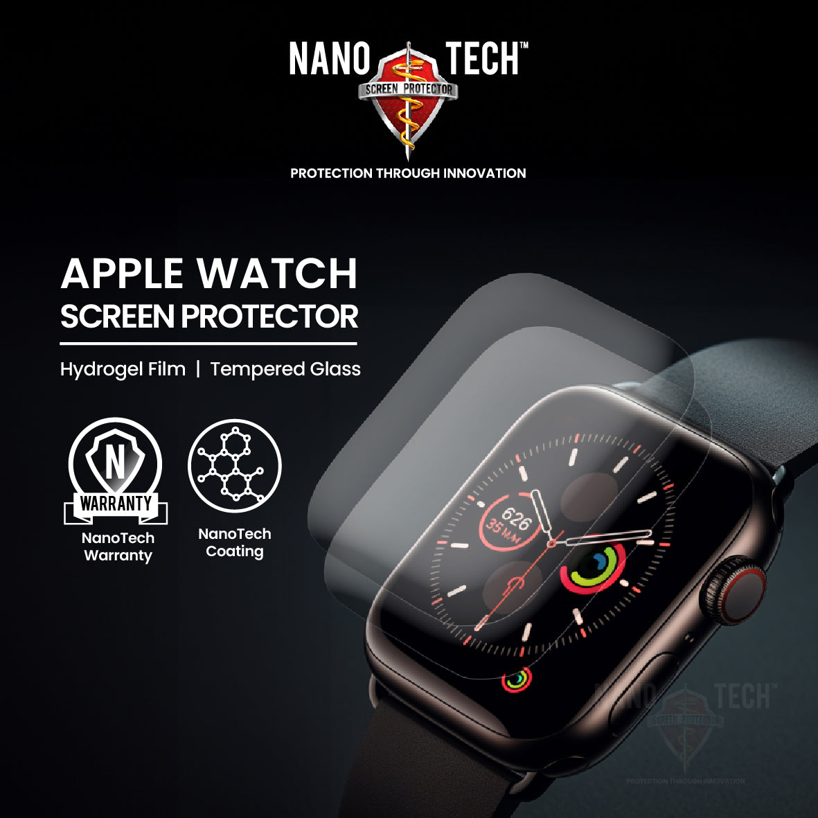 NANOTECH Screen Protector Apple Watch Ultra Glass Series 10/9/Ultra 2/SE/8/7/6/5/4 Tempered Glass / Hydrogel Film