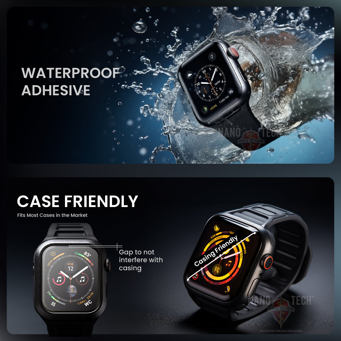 NANOTECH Screen Protector Apple Watch Ultra Glass Series 10/9/Ultra 2/SE/8/7/6/5/4 Tempered Glass / Hydrogel Film