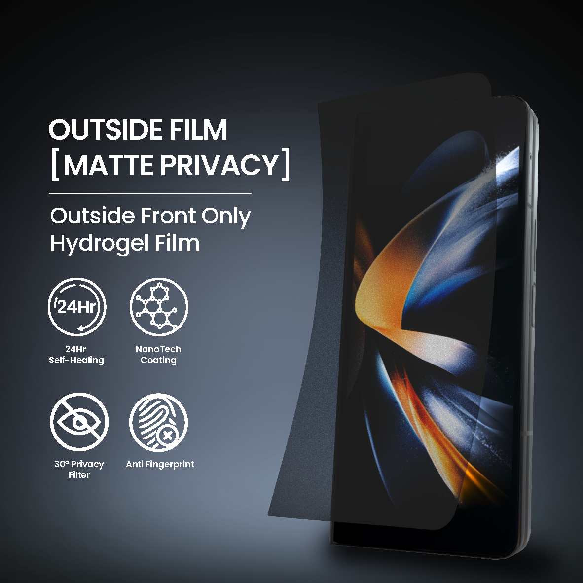 NANOTECH Easy Install Screen Protector Samsung Z Fold 4/5 Premium Hydrogel Film (Outer Film)