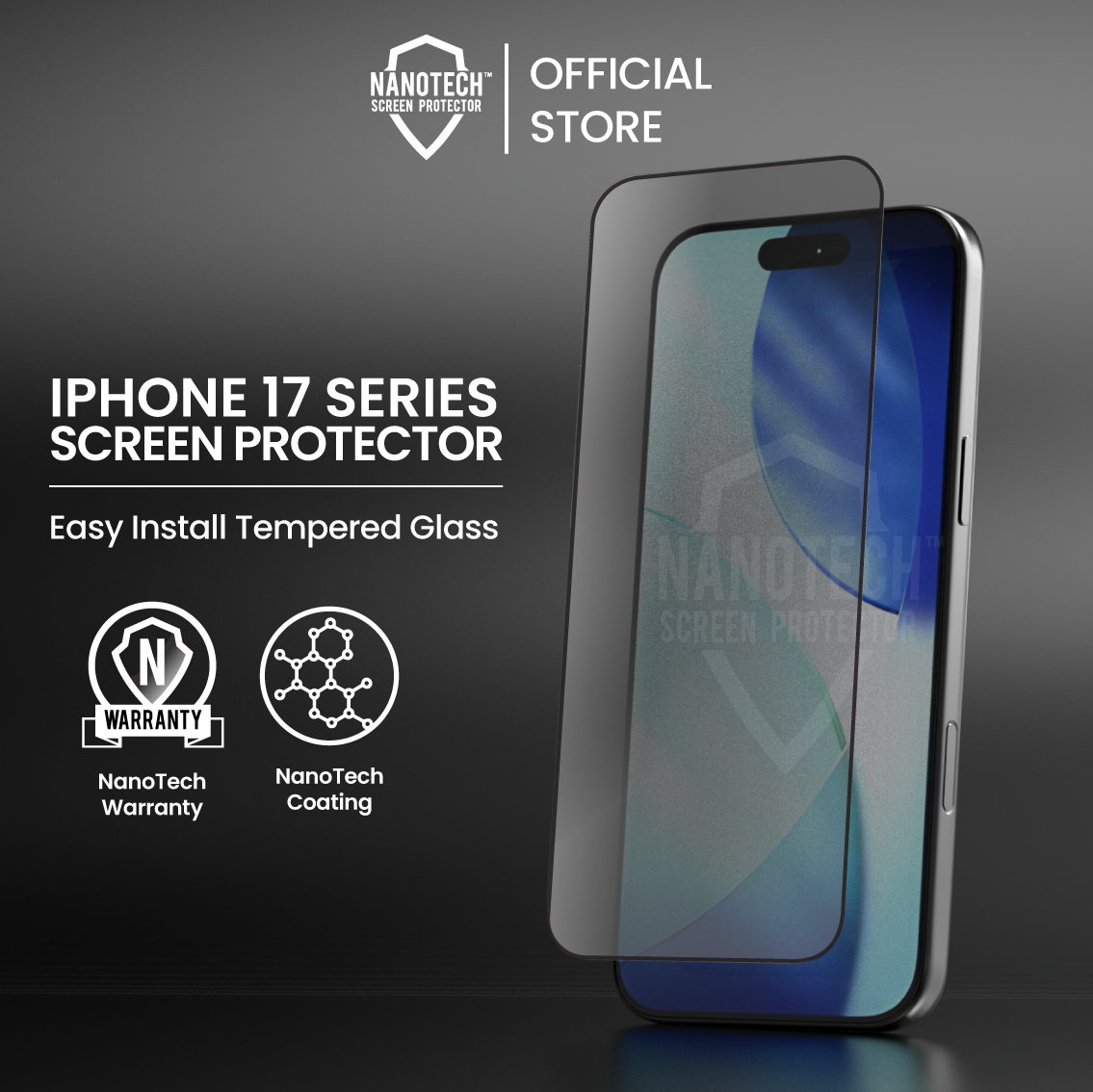 NANOTECH Easy Install Screen Protector for iPhone 17 Series
