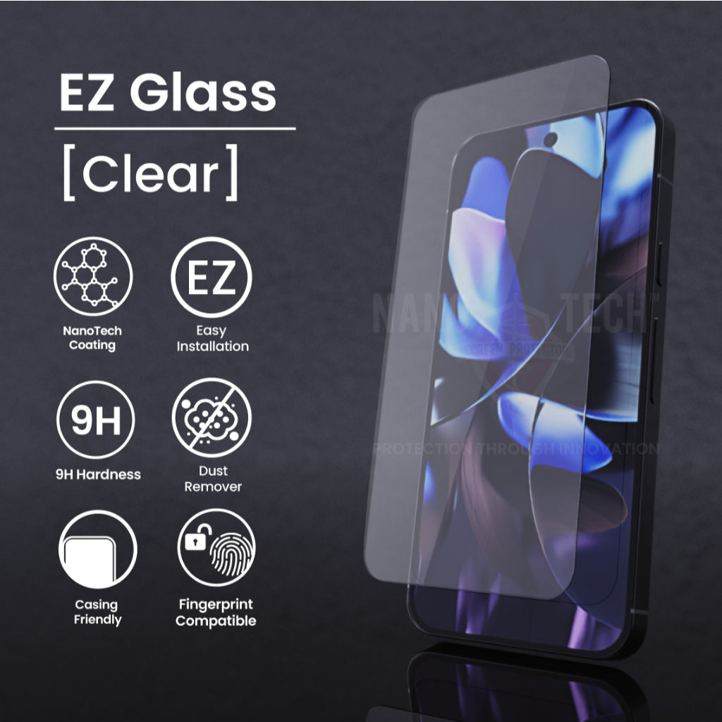 NANOTECH Easy Install Screen Protector Google Pixel 10/10 Pro/10 Pro XL/9/9a/9 Pro/9 Pro XL/8/7/6 Tempered Glass