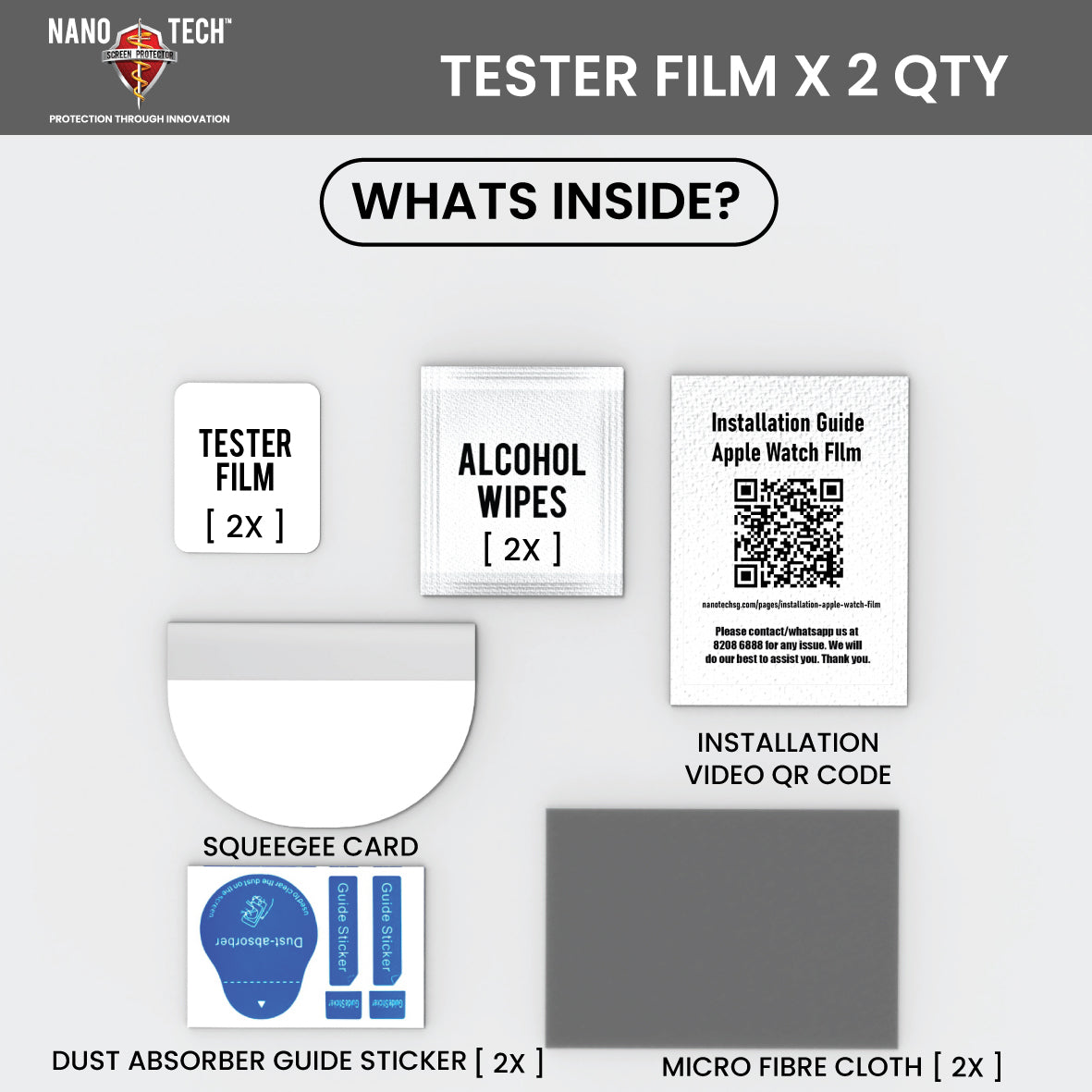 NANOTECH Screen Protector Apple Watch Ultra Glass Series 10/9/Ultra 2/SE/8/7/6/5/4 Tempered Glass / Hydrogel Film