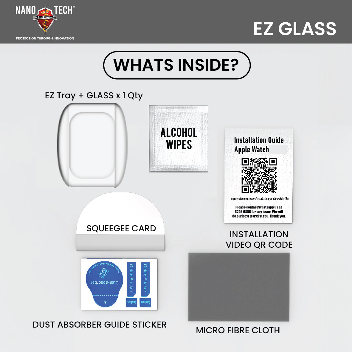 NANOTECH Screen Protector Apple Watch Ultra Glass Series 10/9/Ultra 2/SE/8/7/6/5/4 Tempered Glass / Hydrogel Film