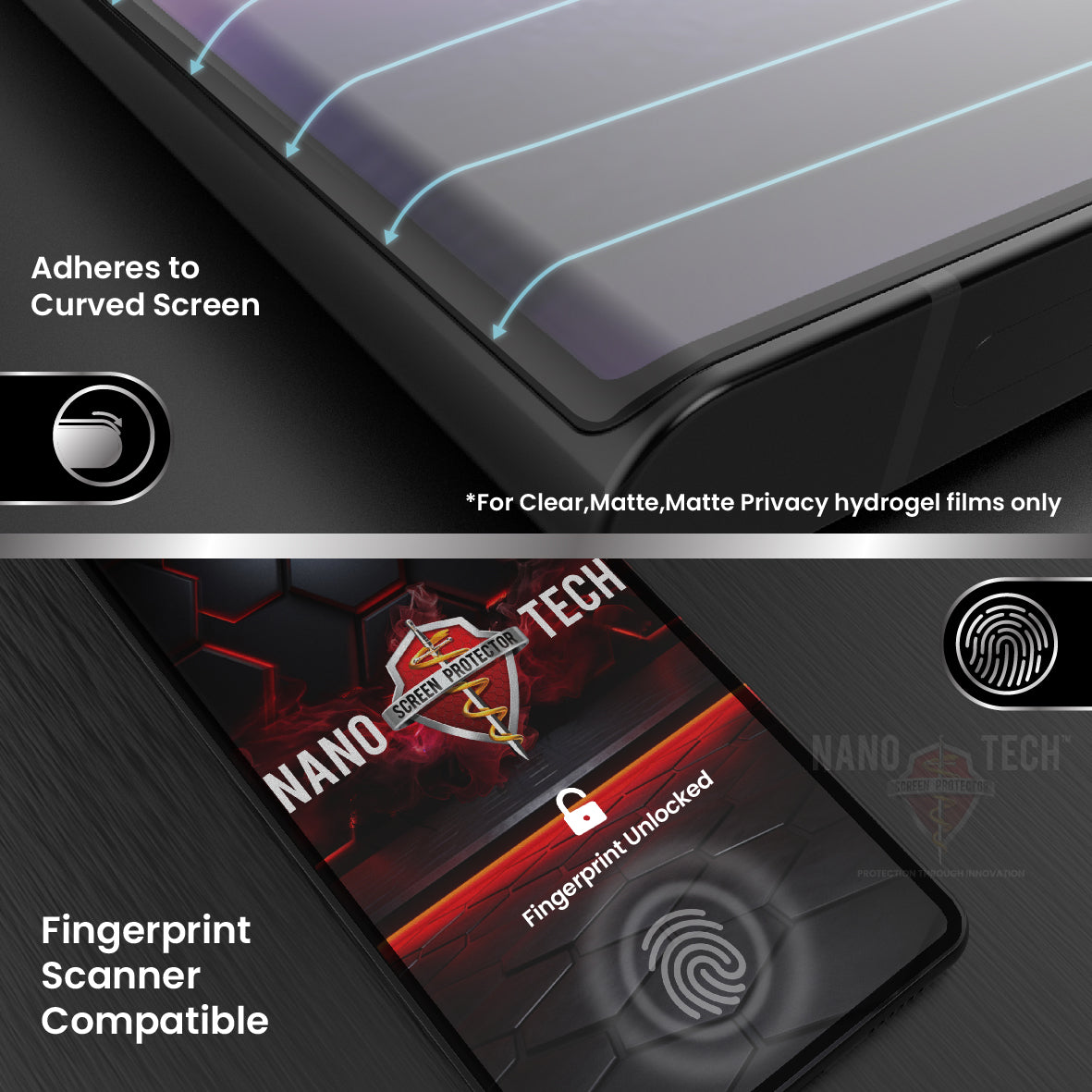 NANOTECH Easy Install Screen Protector Samsung S24 Plus  Premium Hydrogel Film [Matte Privacy]