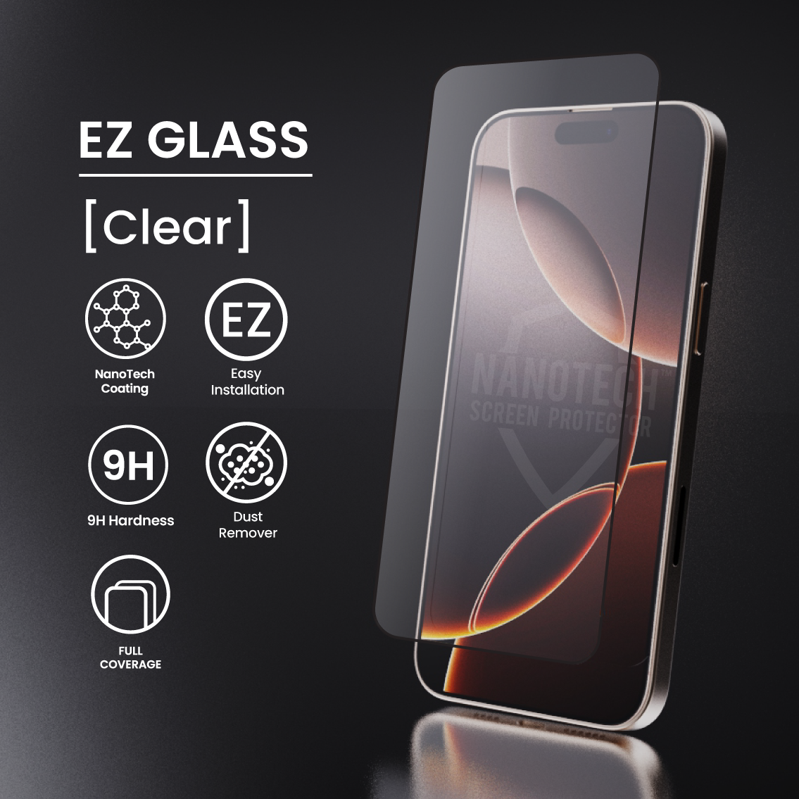 NANOTECH Easy Install Screen Protector for iPhone 16 Series
