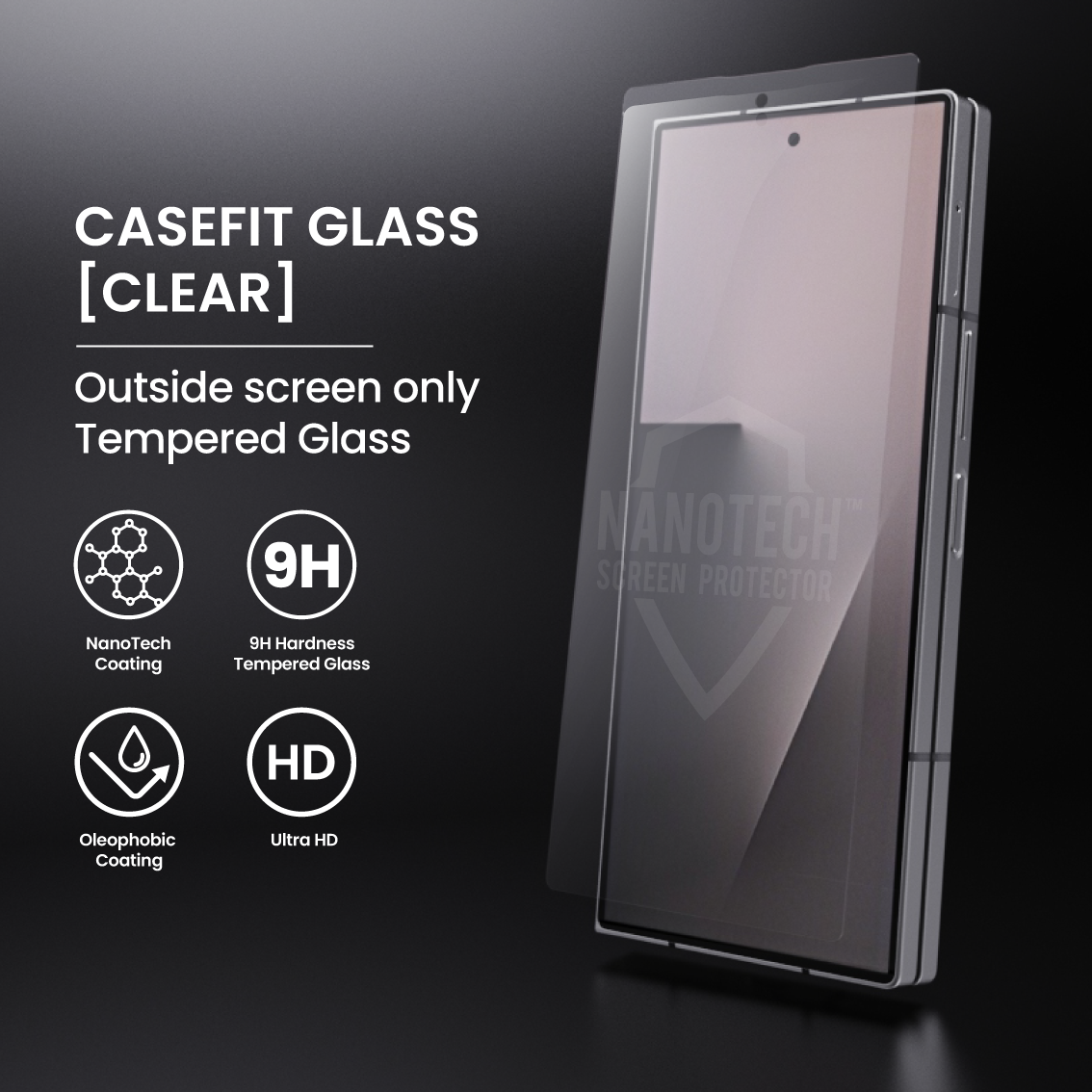 NANOTECH Easy Install Screen Protector Samsung Z Fold 7 / 6 Premium Hydrogel Film Casefit Glass (Outer)