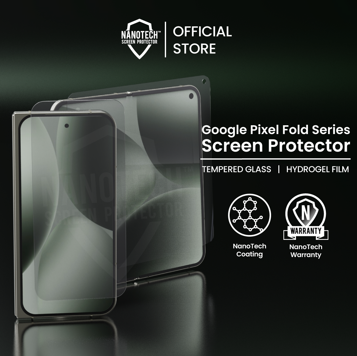 NANOTECH Google Pixel 10 Pro Fold / 9 Pro Fold / Fold Screen Protector Tempered Glass / Film