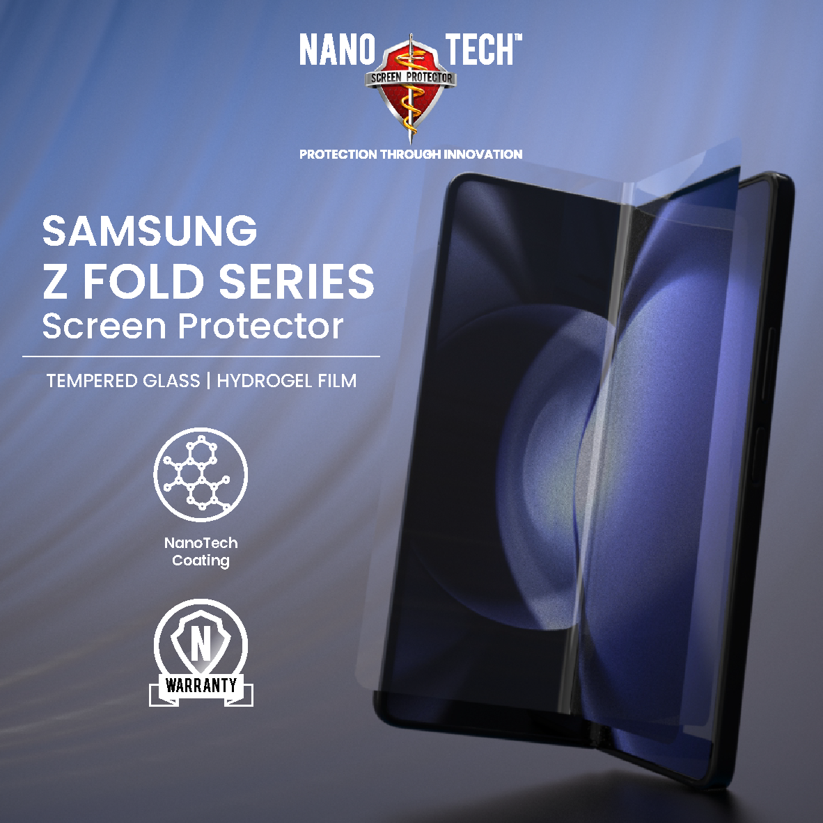 NANOTECH Easy Install Screen Protector Samsung Z Fold 4/5 Premium Hydrogel Film (Inner Film)