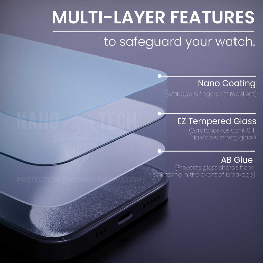 NANOTECH Easy Install Screen Protector For iPhone 14 Pro Ez V3 Glass [Matte Privacy]