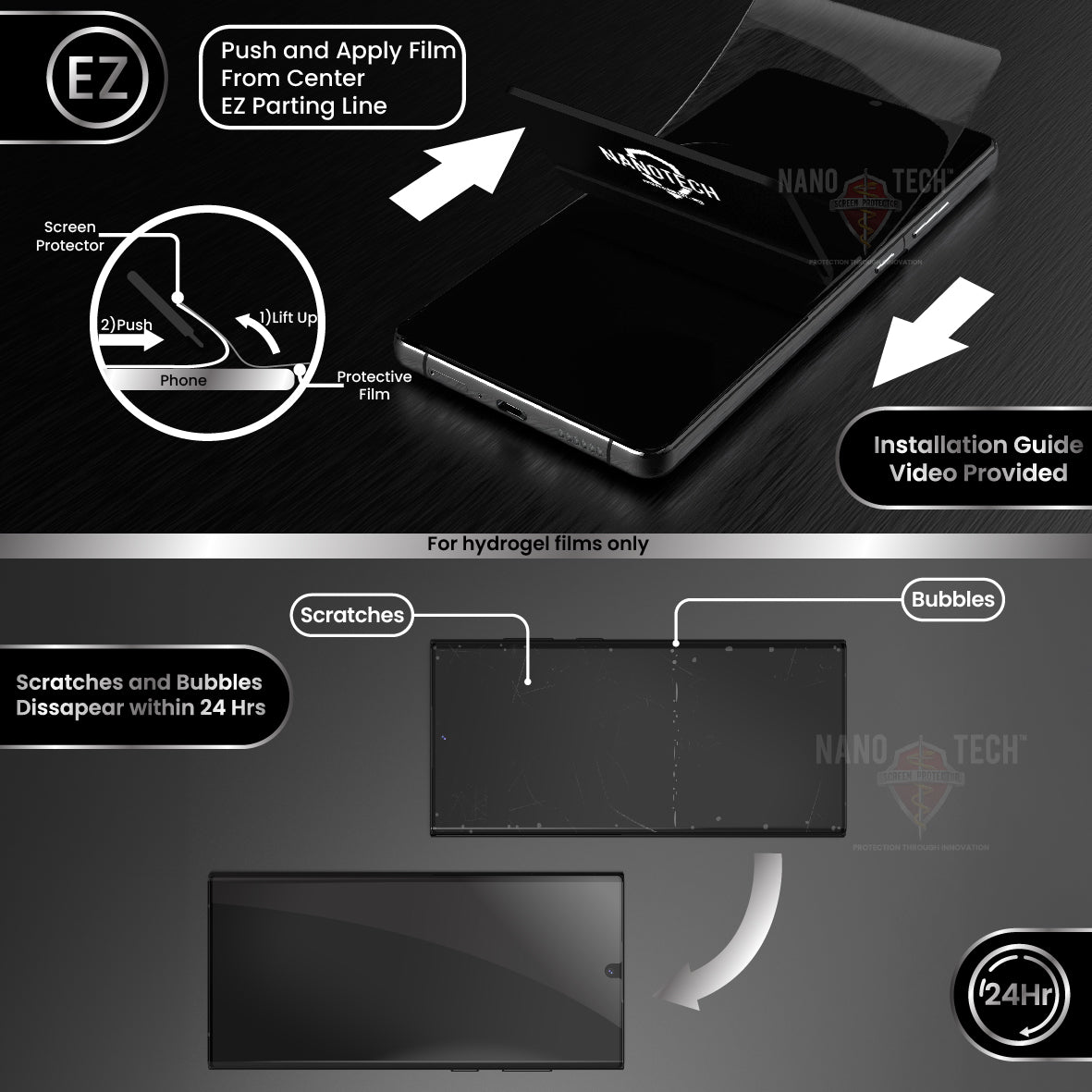 NANOTECH Easy Install Screen Protector Google Pixel 8 Film [Matte]