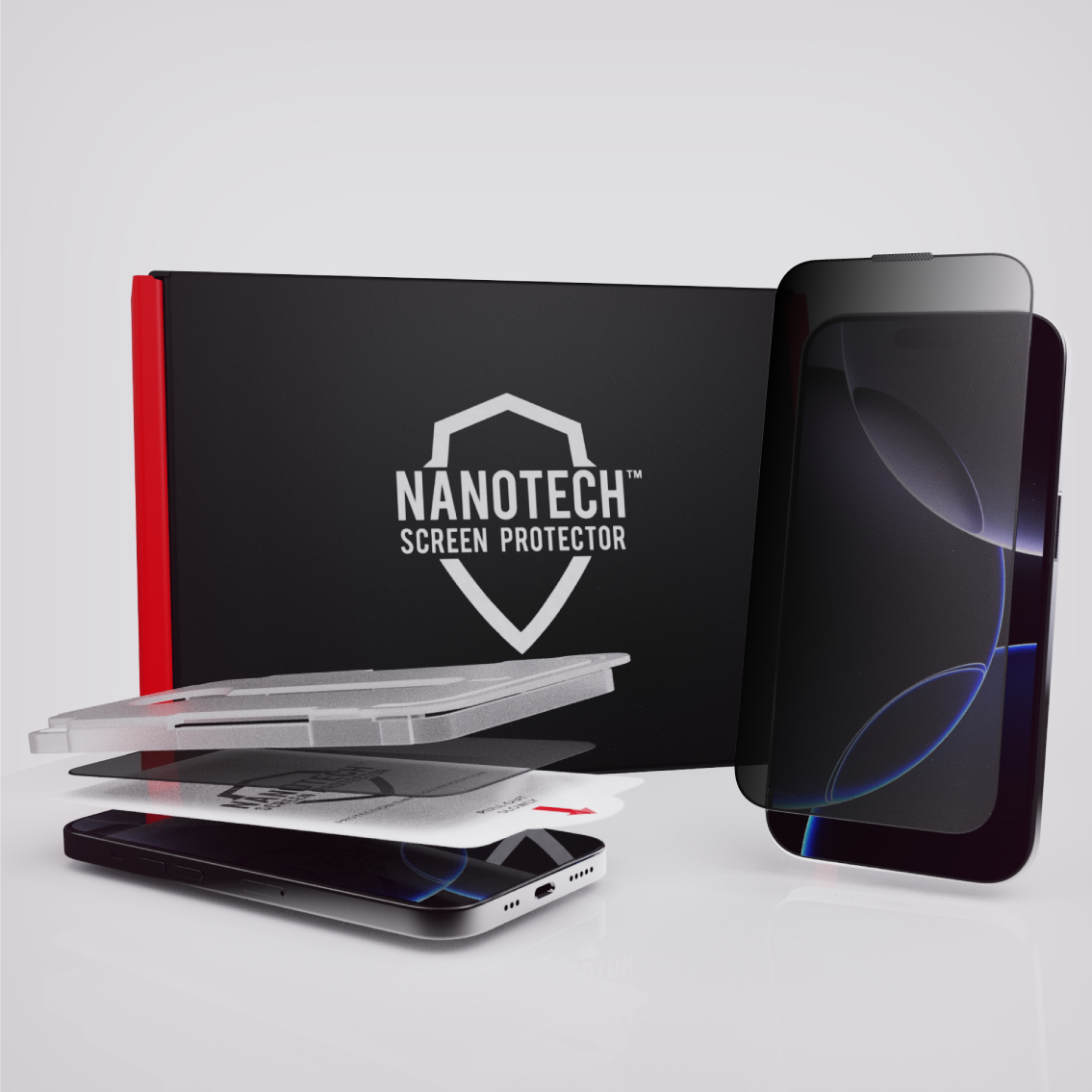 NANOTECH Easy Install Screen Protector for iPhone 16 Pro Max [Matte Privacy]