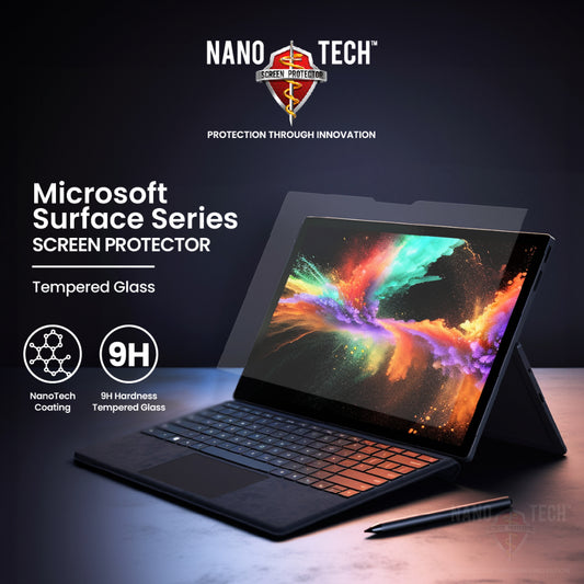 NANOTECH Easy Install Screen Protector Microsoft Surface Pro 12 / 11 / 10 / 9 / 8 / X / 7 / 6 / 5 / 4 / Go 2 / Go Tempered Glass