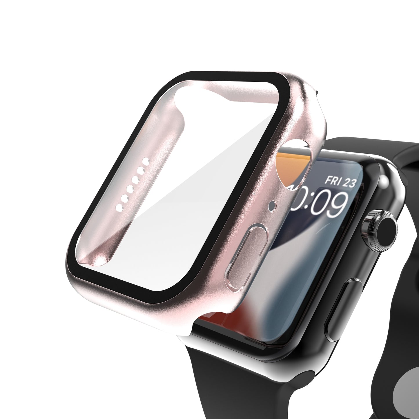 NANOTECH Apple Watch (38MM) Tempered Glass Case [Rose Gold] Series 3/2/1